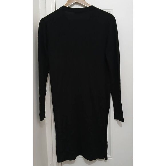 Akris punto womens fine thin merino wool long cardigan sweater black - Picture 4 of 8